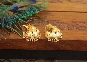 Kerala style gold plated temple earrings 1