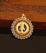 Kerala style gold plated palakka krishna pendant