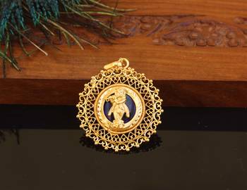 Kerala style gold plated palakka krishna pendant 1