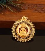 Kerala style gold plated palakka lakshmi pendant