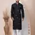 Black Solid Viscose Kurta Set For Men
