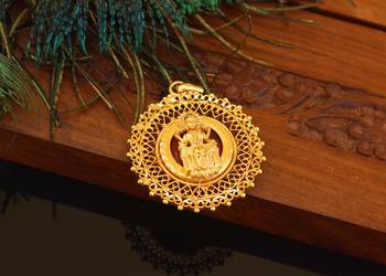 Kerala style gold plated palakka lakshmi pendant 2