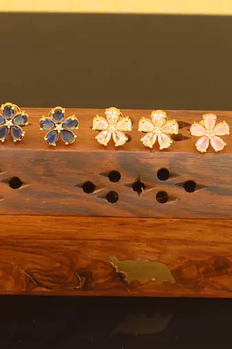 Beautiful gold plated stone earrings