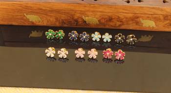 Beautiful gold plated stone earrings 3