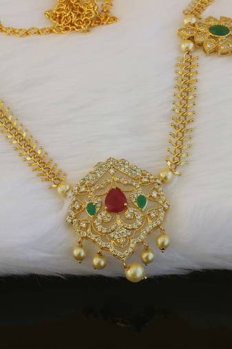 Designer gold plated hip chain