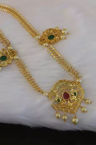 Designer gold plated hip chain