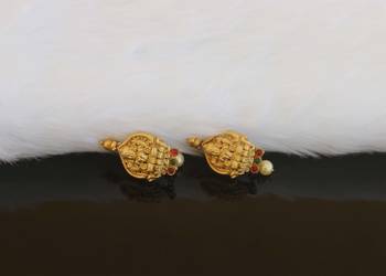 Designer matte finish temple earrings 1