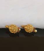 Designer matte finish temple earrings