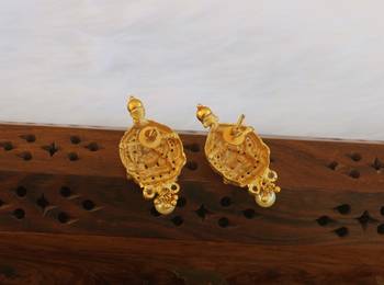 Designer matte finish temple earrings 3