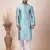 Green Solid Jacquard Kurta Set For Men