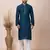 Blue Solid Jacquard Kurta Set For Men