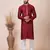 Maroon Solid Jacquard Kurta Set For Men