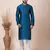 Green Solid Jacquard Kurta Set For Men