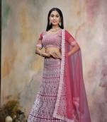 Pink Colour Ethnic Girlish Net Lehenga For Traditional Fancy Looks