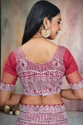 Pink Colour Ethnic Girlish Net Lehenga For Traditional Fancy Looks