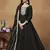 Black colour heavy embroidered rich partywear anarkali suit