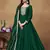 Green colour heavy embroidered rich partywear anarkali suit