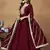 Maroon colour heavy embroidered rich partywear anarkali suit