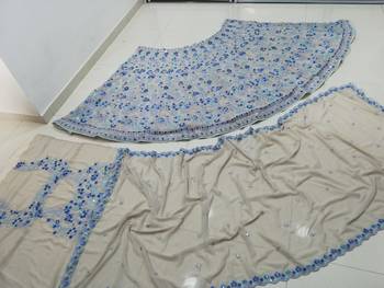 Multicolor Sequin And Thread Embroidered Faux Georgette indian wedding Lehenga Choli  10