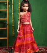 Girl's One Shoulder Top Lehenga Set