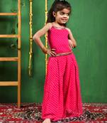 Girl's magenta top and flared palazzo set