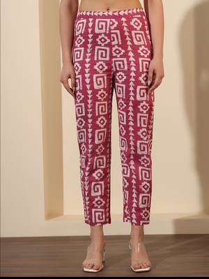 Mauve and white geometric printed co-ord set 3