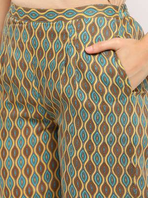 yellow cottonprinted kurta with pant 4