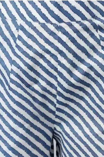 blue cottonprinted kurta with pant