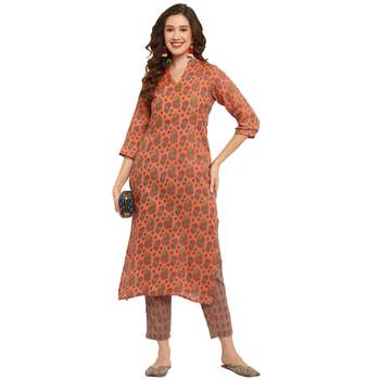 Multicolour floral cotton printed kurta with pant 1