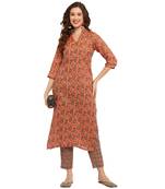 Multicolour floral cotton printed kurta with pant