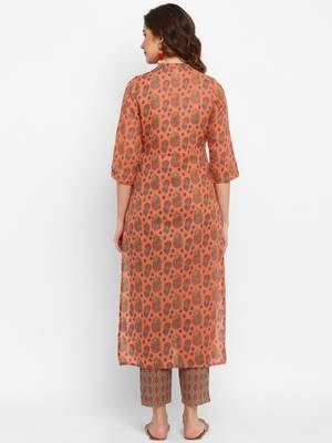Multicolour floral cotton printed kurta with pant 2
