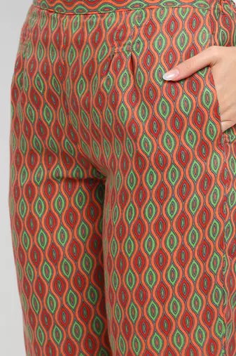 Multicolour floral cotton printed kurta with pant