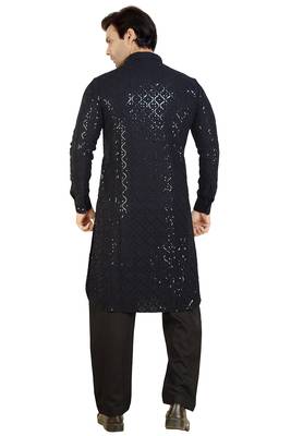 Arruga stylish black sequins pathani salwar 2