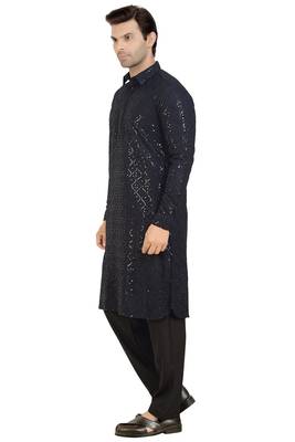 Arruga stylish black sequins pathani salwar 3