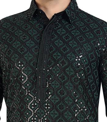 Arruga stylish black sequins pathani salwar 5
