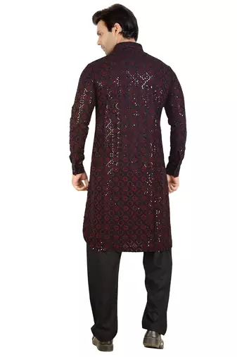 Arruga stylish black sequins pathani salwar