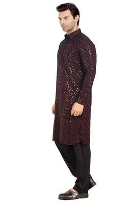 Arruga stylish black sequins pathani salwar 4