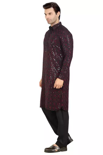 Arruga stylish black sequins pathani salwar