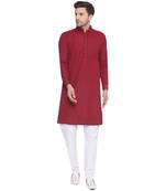 rayon sequence long kurta for men (maroon)