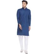 rayon sequence long kurta for men (turquoise)