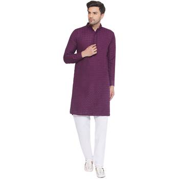 rayon sequence long kurta for men (wine) 1