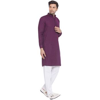 rayon sequence long kurta for men (wine) 2