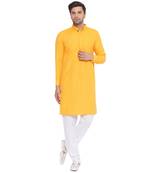 rayon sequence long kurta for men (yellow)