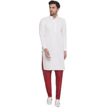 rayon sequence long kurta for men (white) 1