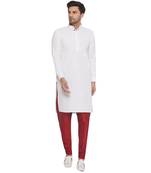 rayon sequence long kurta for men (white)