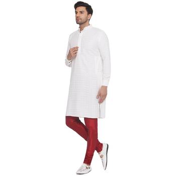 rayon sequence long kurta for men (white) 3