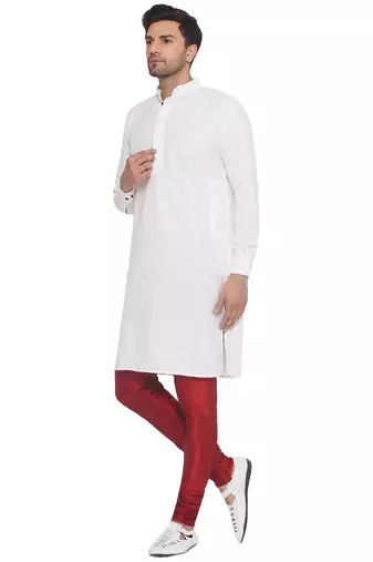 rayon sequence long kurta for men (white)