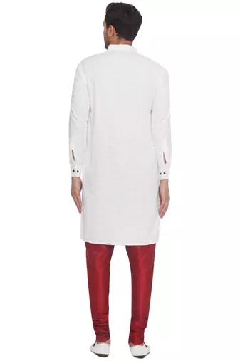 rayon sequence long kurta for men (white)