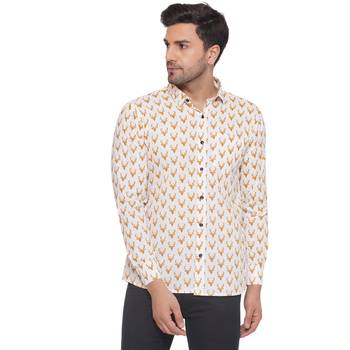 sanganeri printed shirt for men (white) 1