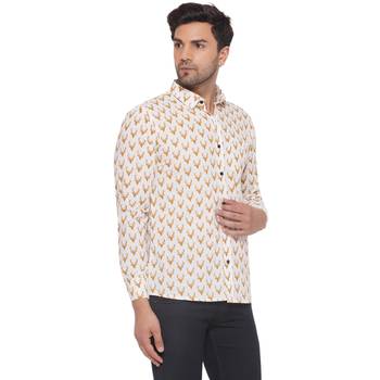 sanganeri printed shirt for men (white) 2